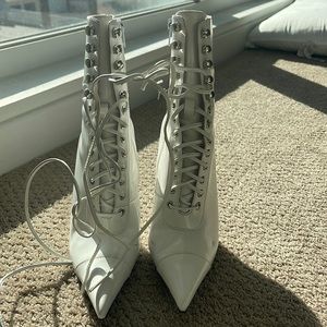 White Jeffrey Campbell Booties